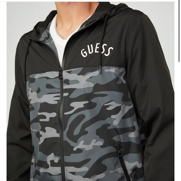 New GUESS Oda Camo Color-Block Jacket SZ M - Picture 3 of 4